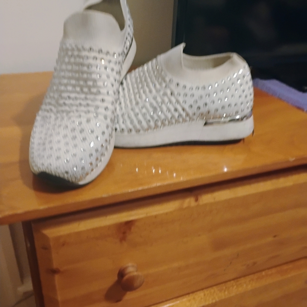 White Rhinestone Sneakers